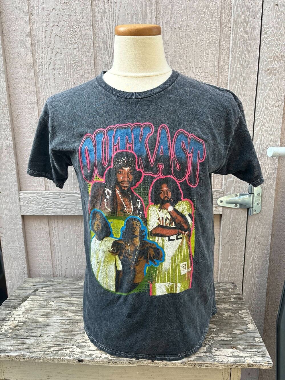 Outkast black acid wash T-Shirt Size Large rap hip hop shirt big boy